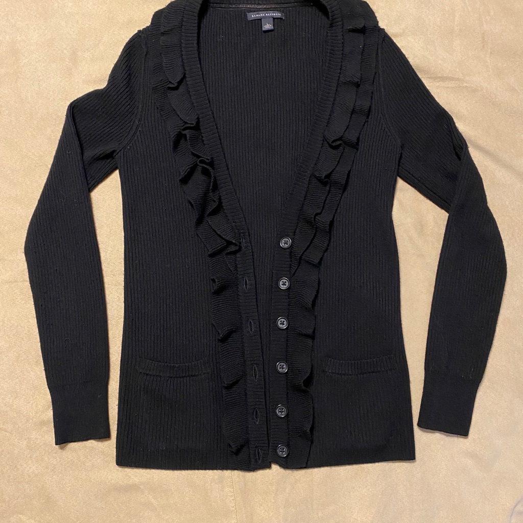 Black Ruffled Cardigan